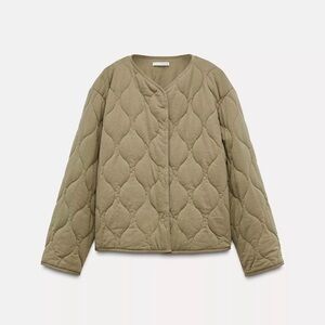 Zara Khaki Quilted Skirt Set